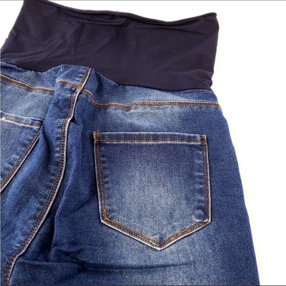 Angel Kiss Maternity Jeans M High Rise Skinny-Stretchy Comfort Panel Belly Band - Picture 10 of 17